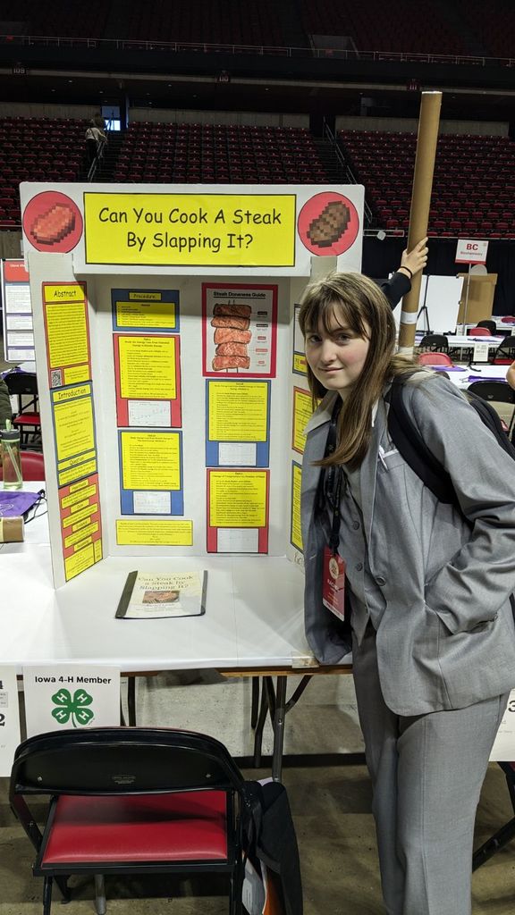 Rachel Lamb and her science project at the SSFTI