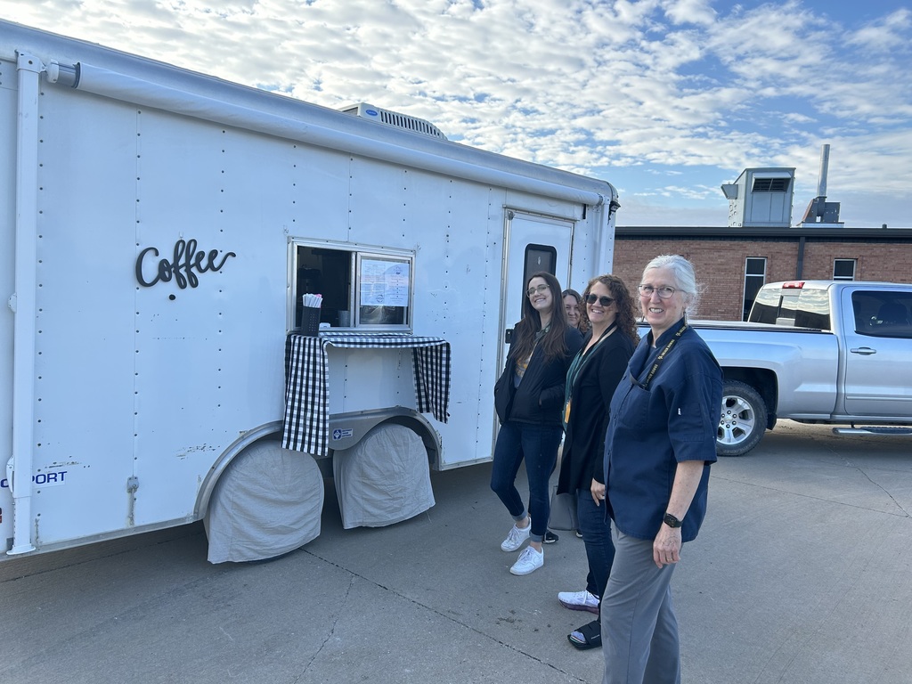 Staff members ordering coffee at the MPHS Juniper Roots coffee truck