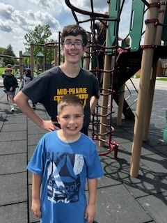 MPMS students playing on the playground with MP-East 2nd graders