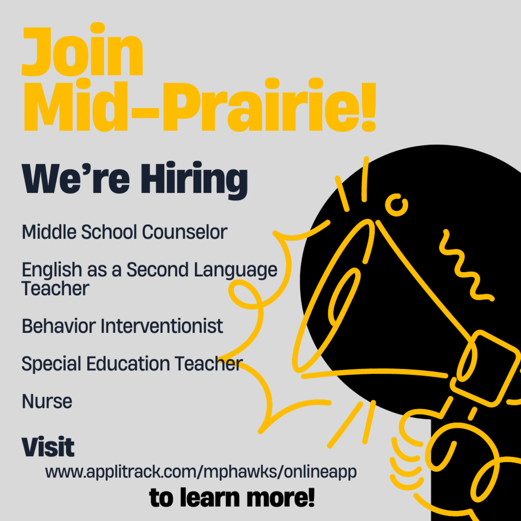 Mid-Prairie is hiring for 24-25 school year