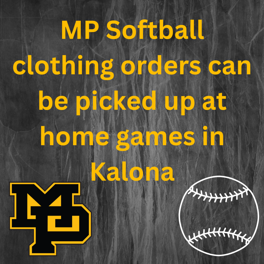 MP softball clothing orders can be picked up at home games in Kalona.