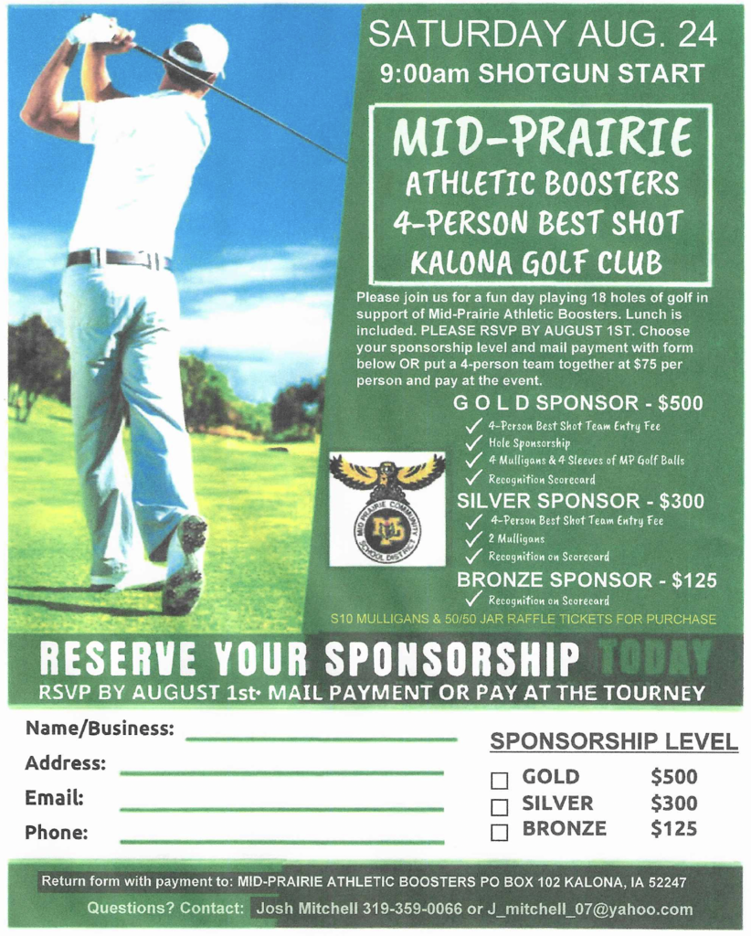 MP Boosters Golf Tournament Flyer