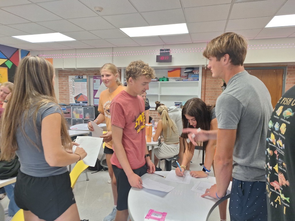 Students working in stats class