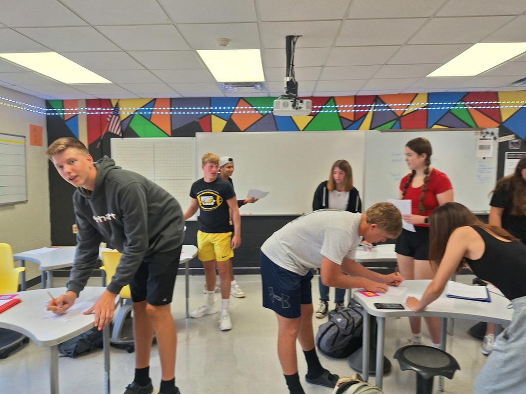 Students working in stats class