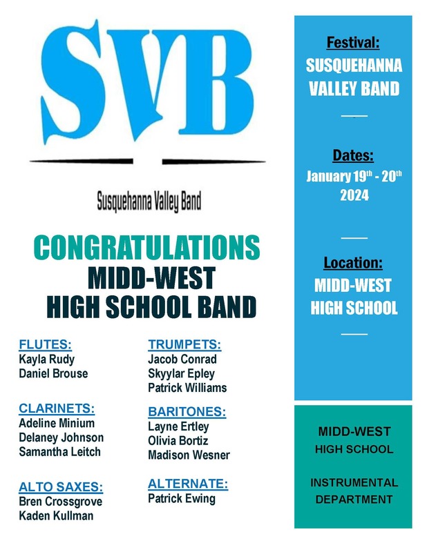 Susquehanna Valley Band HS MiddWest School District
