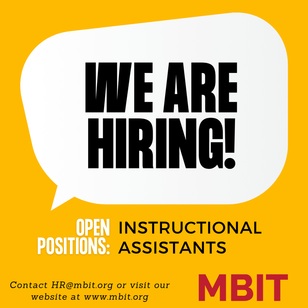 this is bracket says we are hiring instructional assistance as the NB IT logo