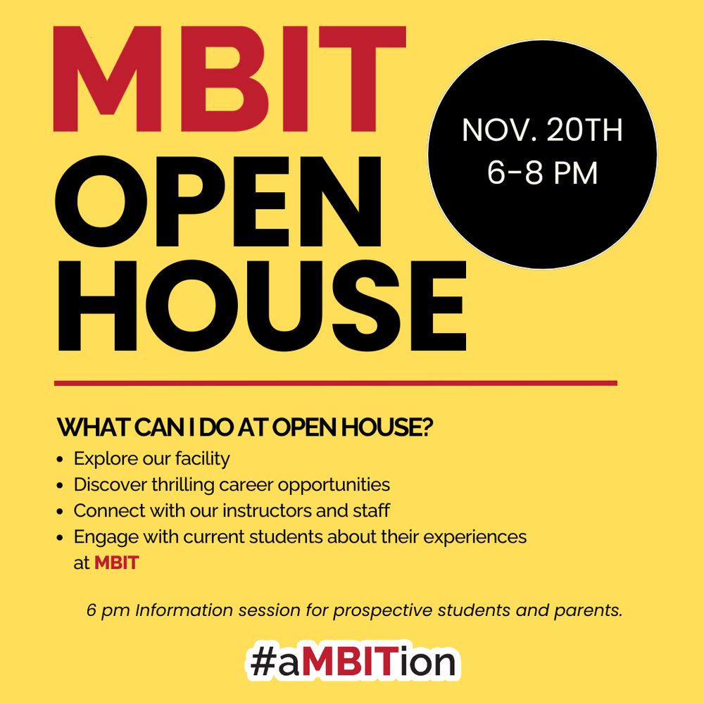 This is the graphic of the MBT open house on November 20th from 6 until 8:00 PM