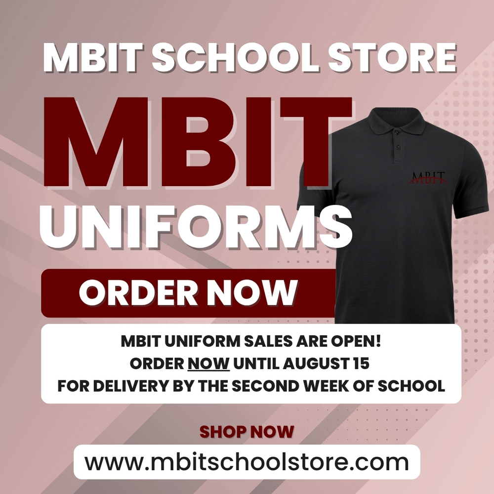 Graff school store NIT uniforms order now and the website address www.mbitschoolstore.com