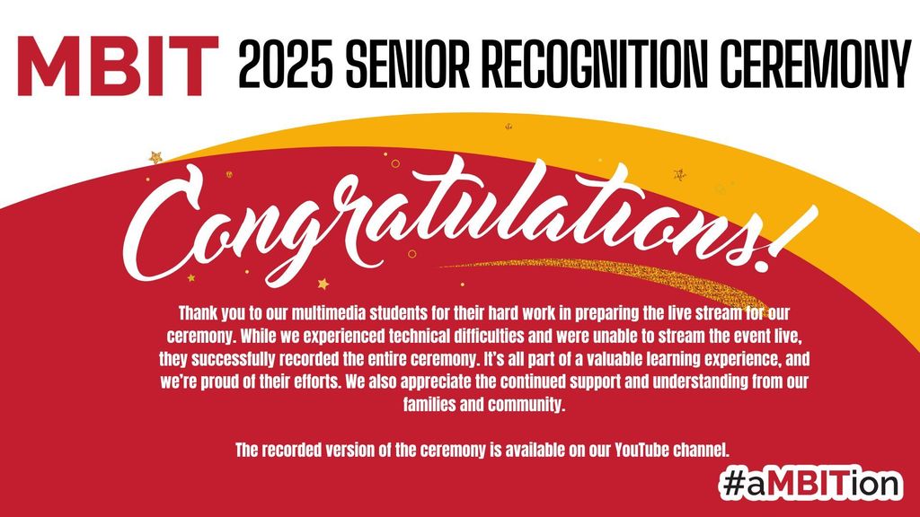 This is a graphic in the I T U twenty twenty five senior recognition ceremony congratulations