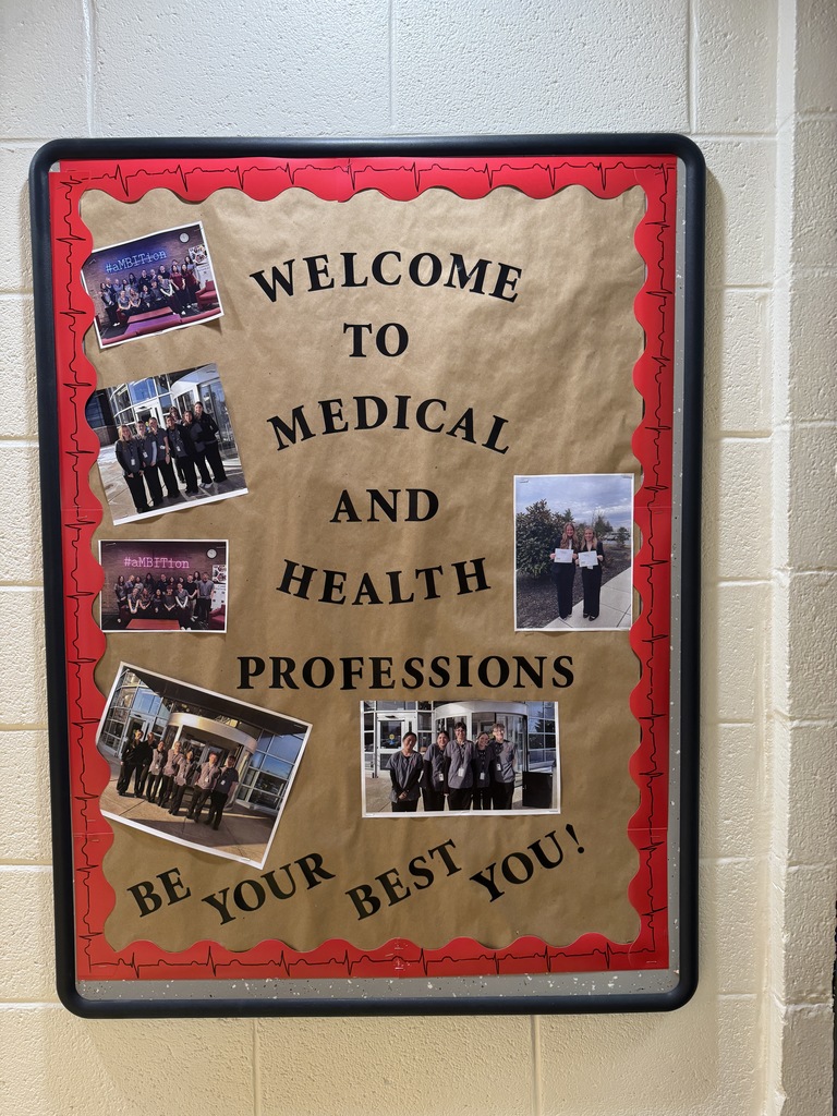 Bulletin board that says medical and health professions