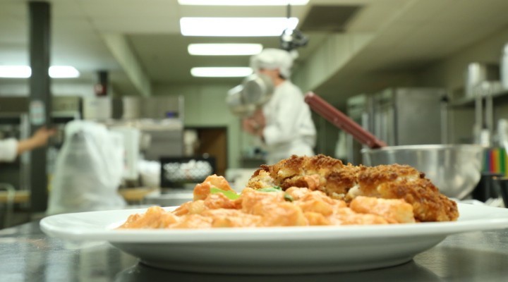 Culinary arts and science students working in their lab area And in their skills