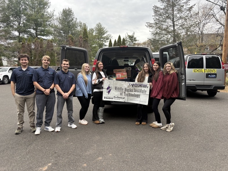 National Technical Honor Society students delivering food