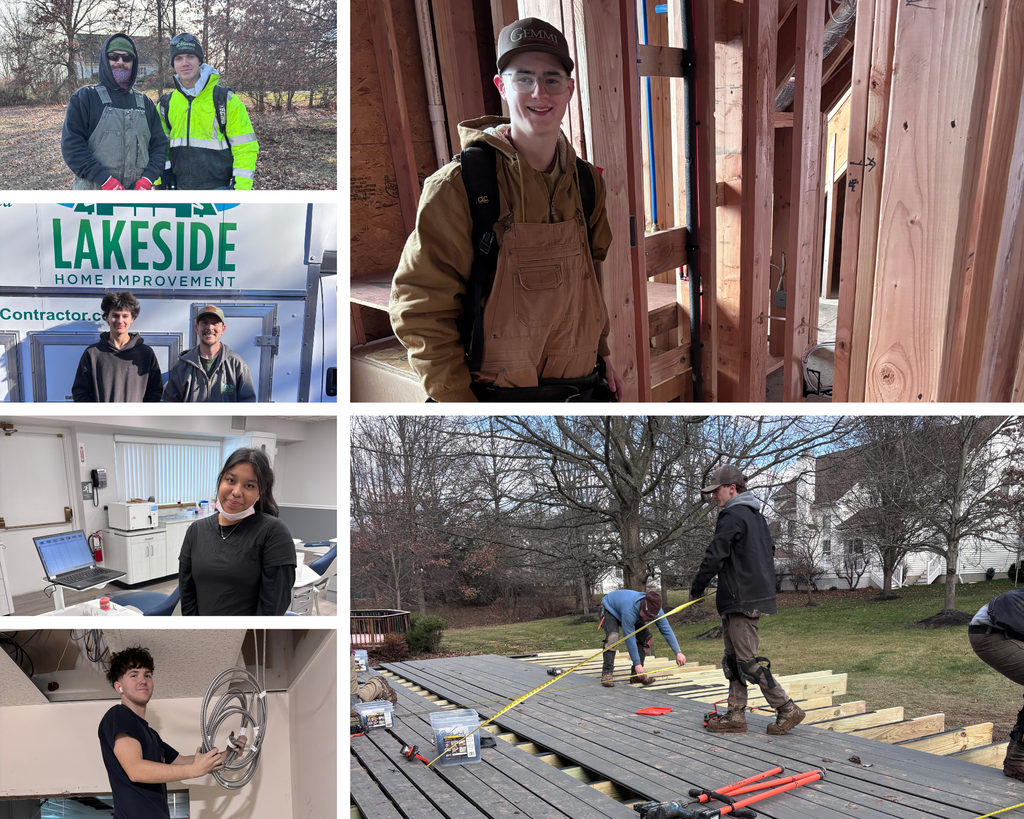 That's a photo collage of multiple students out on Co op