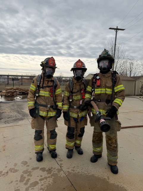 This is three of the public safety students in all of their fire