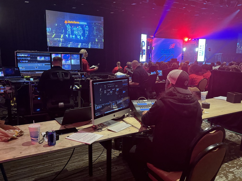 It's behind the scenes that the audio and video production team