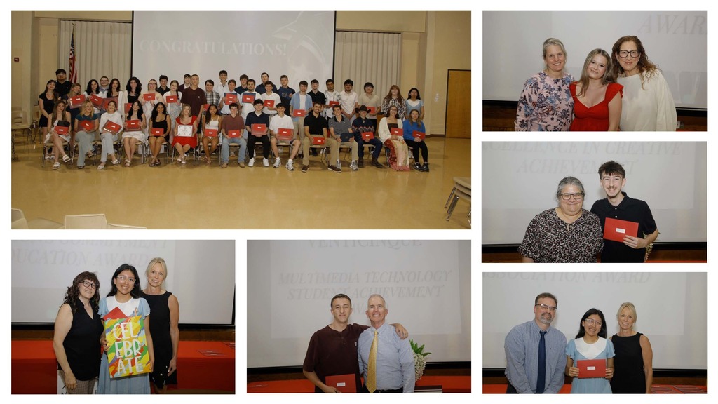Photo collage students getting their rewards award ceremony