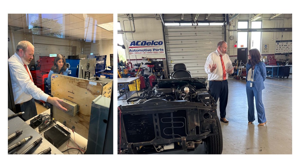 This is photo collages of Dr. Keil giving a tour to Dr. Wetzler in our lab areas