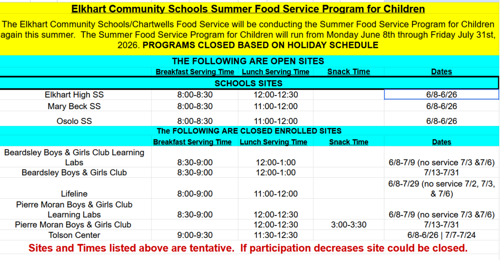 Summer Lunch Elkhart