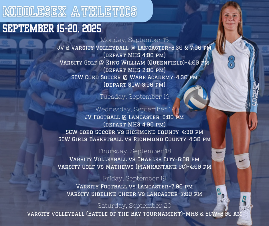 Middlesex Athletics September 15-20, 2025