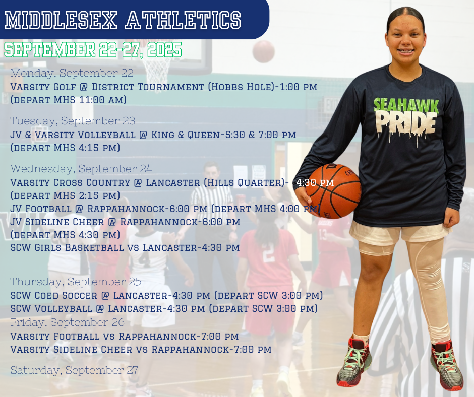Middlesex Athletics  September 22-27, 2025