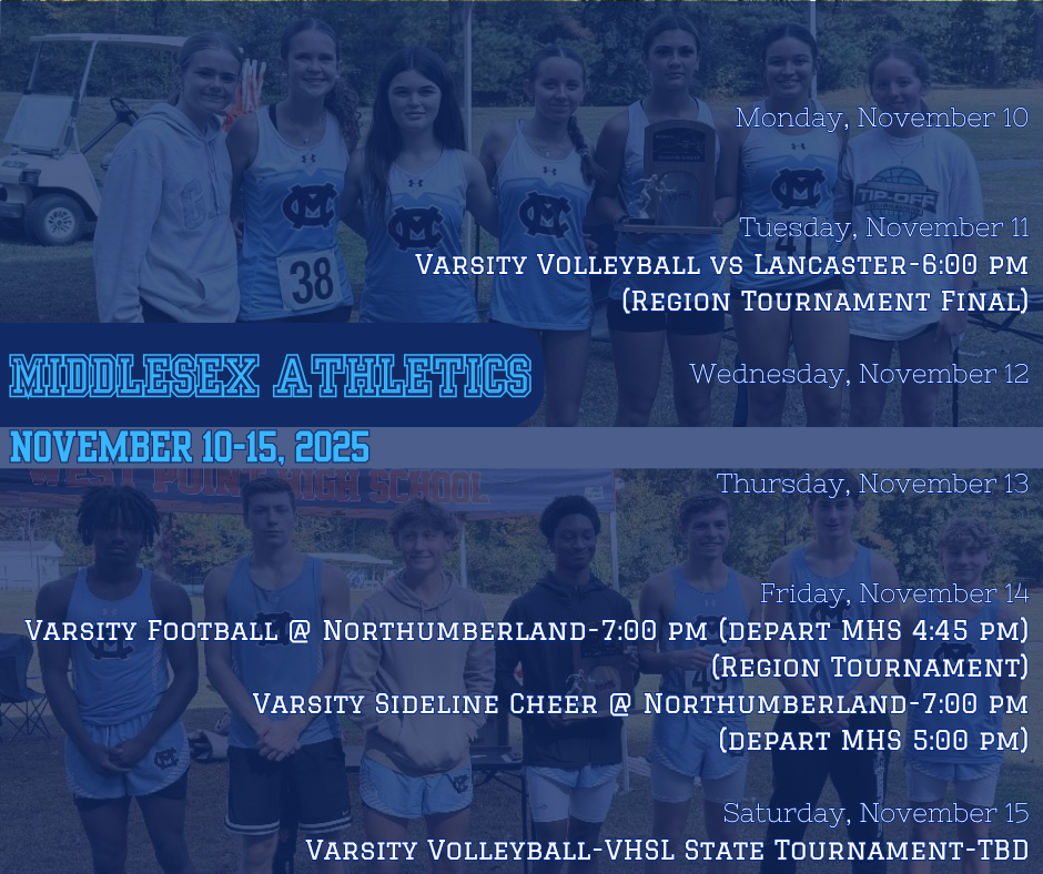 Middlesex Athletics November 10-15, 2025