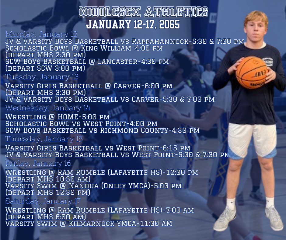 Middlesex Athletics January 12-17, 2026