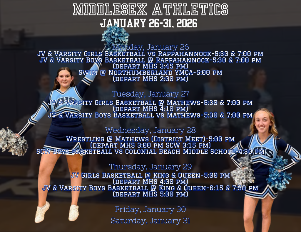 Middlesex Athletics January 26-31, 2026