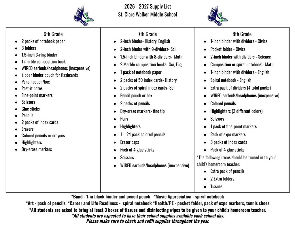 26-27 School Supply List