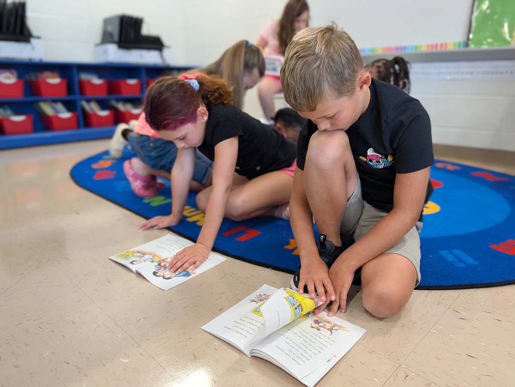 Two students reading.