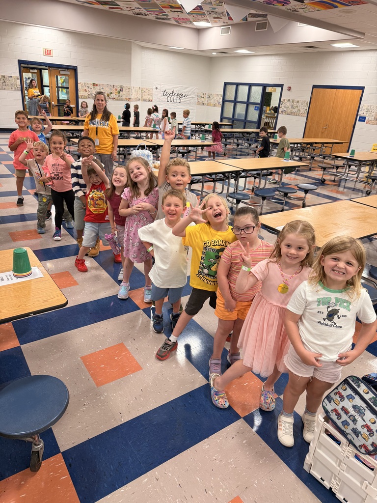 Students lined up for breakfast.