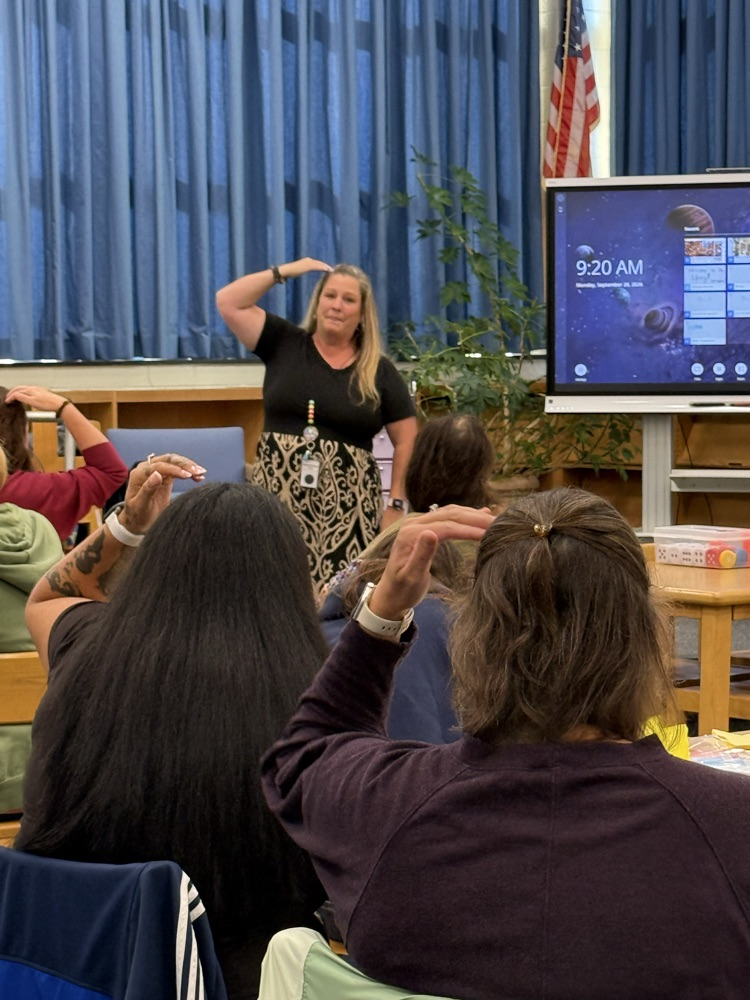 staff participating in PD