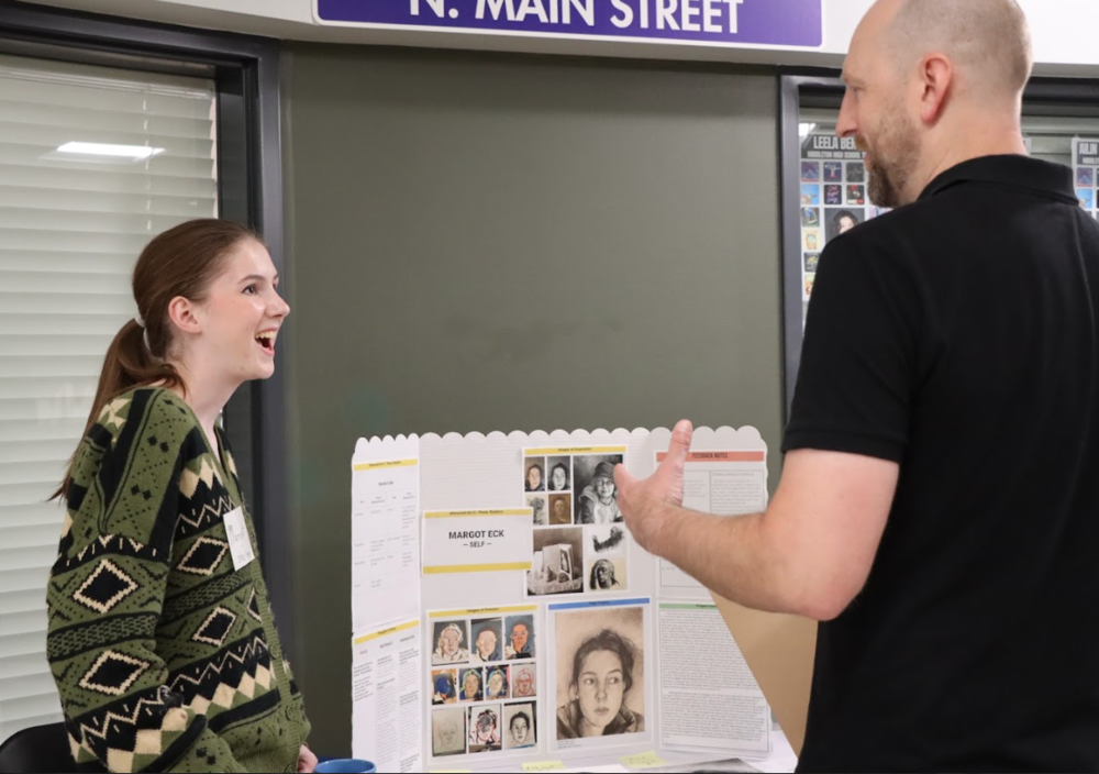 Student shares her presentation