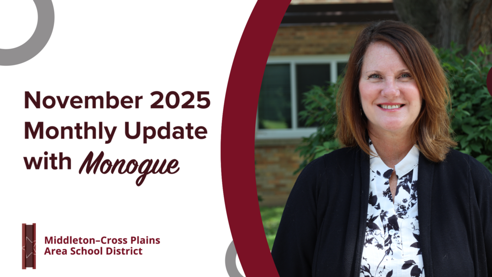 November 2025 Monthly Update with Monogue graphic with picture of Dana Monogue