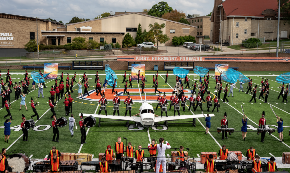 cardinal marching band performing