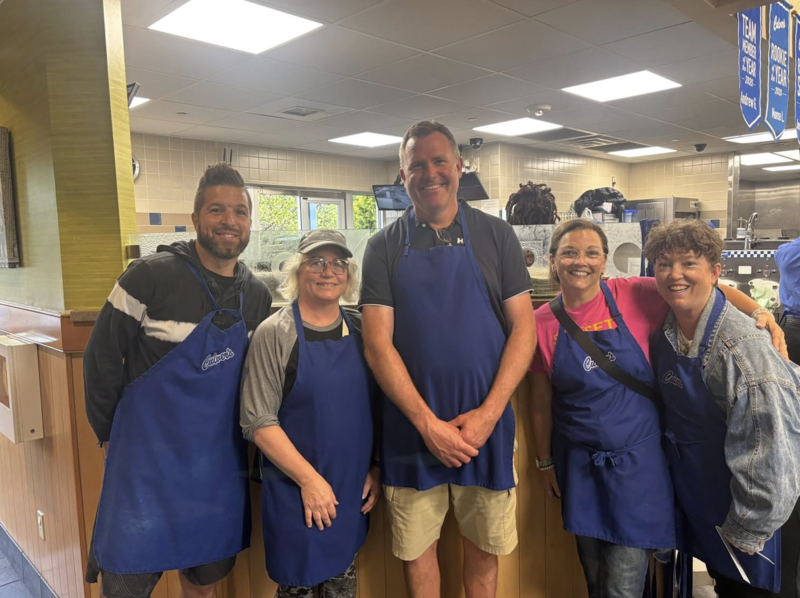 Sunset Ridge Elementary School PTA members smile during their Culver's Share Night