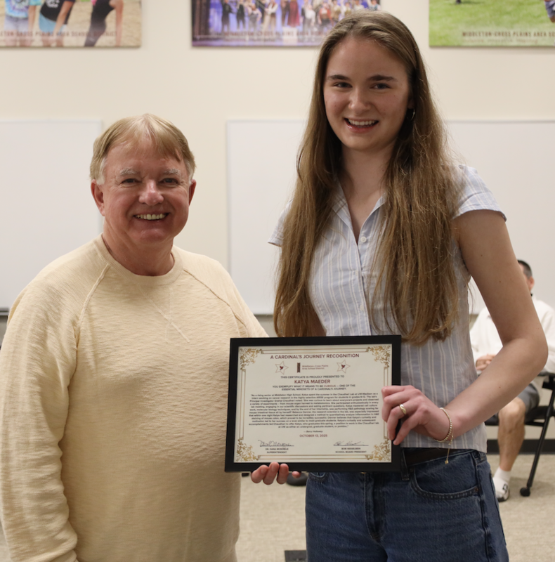 Katya with Bob Hesselbein