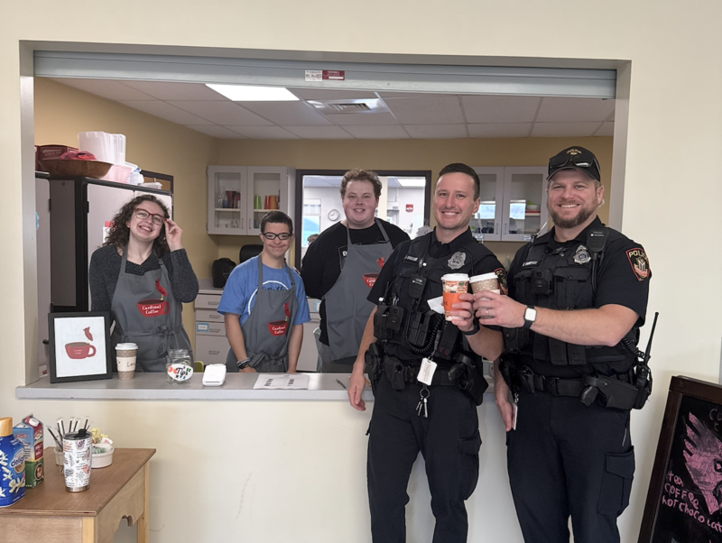 Cardinal Academy students with Middleton High School SROs