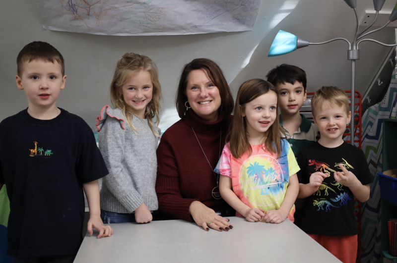 Dr. Monogue with MCPASD 4K students