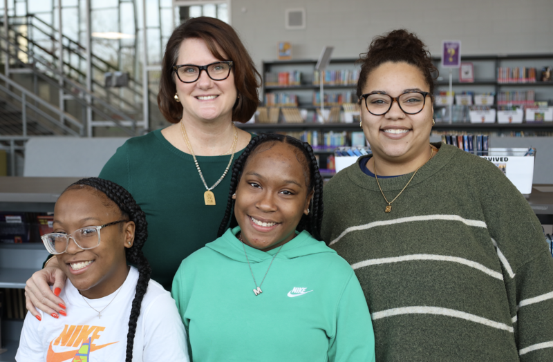 Da'Shia Clay, Dr. Dana Monogue, Da'Mia Clay, and Bryelle Coleman smiling