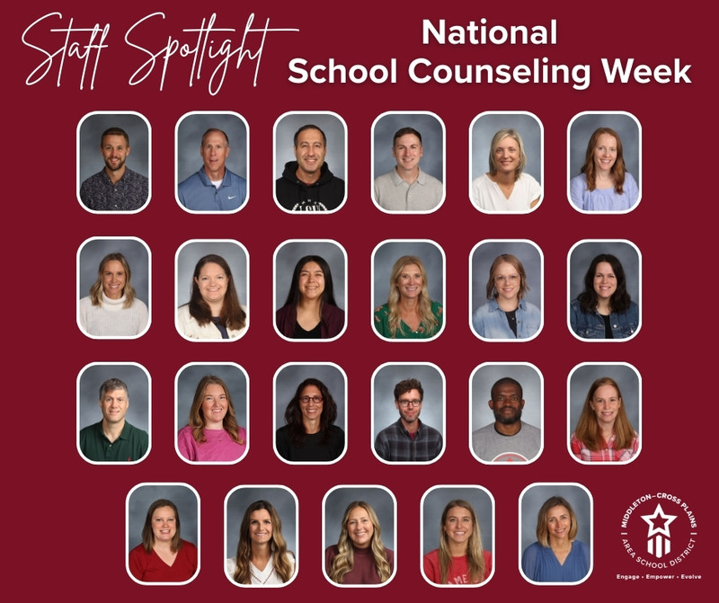 Photo collage graphic of MCPASD's 23 school counselors