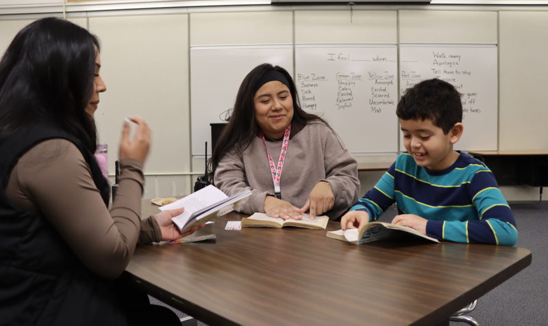 book club members reading