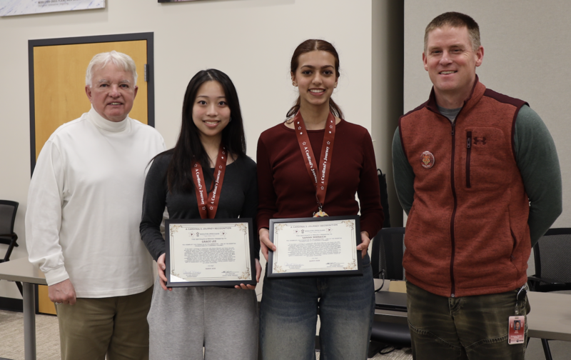 Bob Hesselbein, Grace Lee, Sanaa Waraich, and Eric Engel smiling