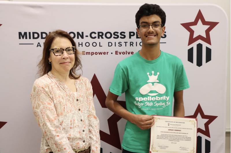 Maria Nygard and Arnav Vempati smiling