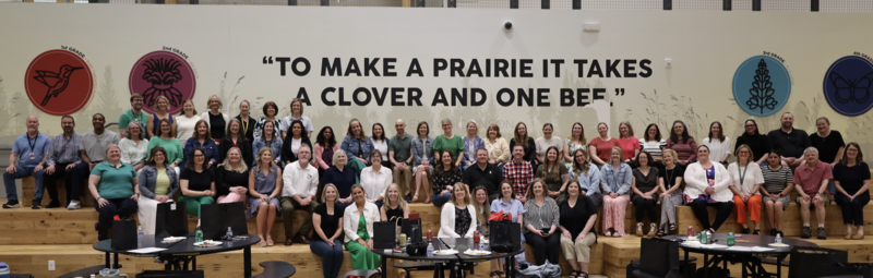 MCPASD staff members posing for large group photo during Years of Service recognition event