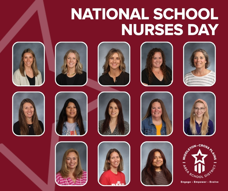 Collage with photos of MCPASD's school nurses and health assistants