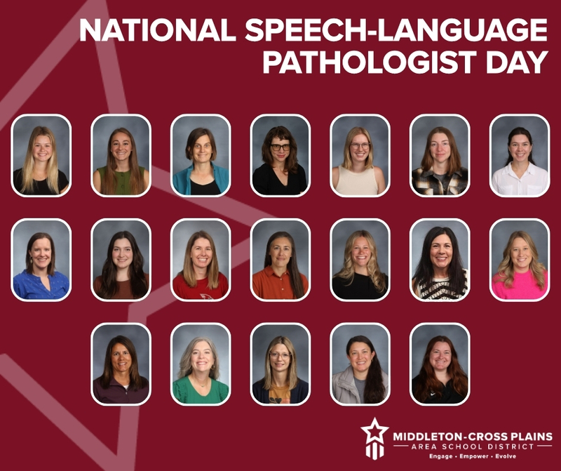 Collage with photos of MCPASD's speech-language pathologists