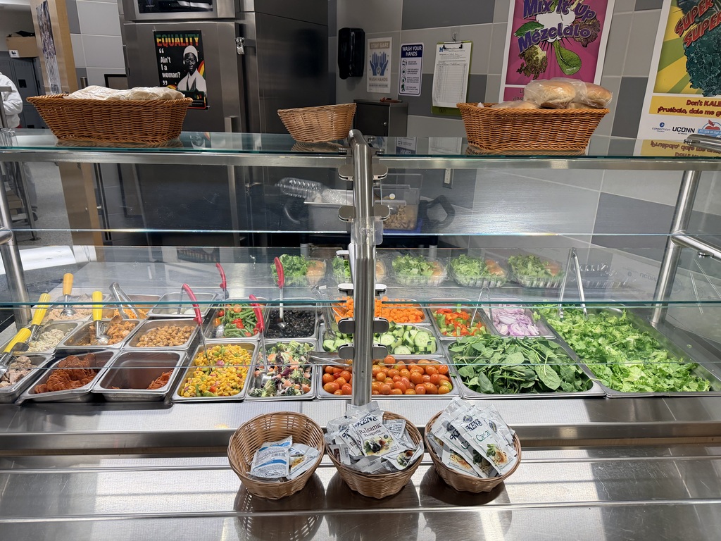salad bar in the school cafeteria
