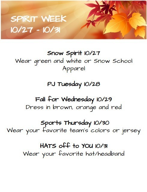 October Spirit Days 