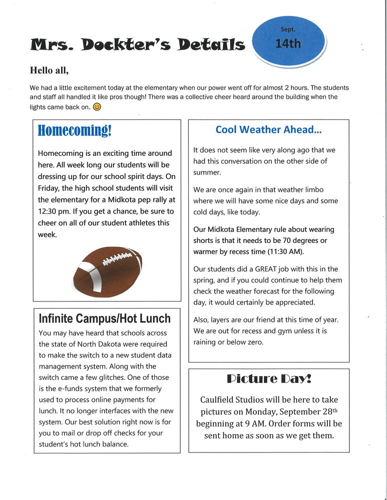 elementary parent newsletter