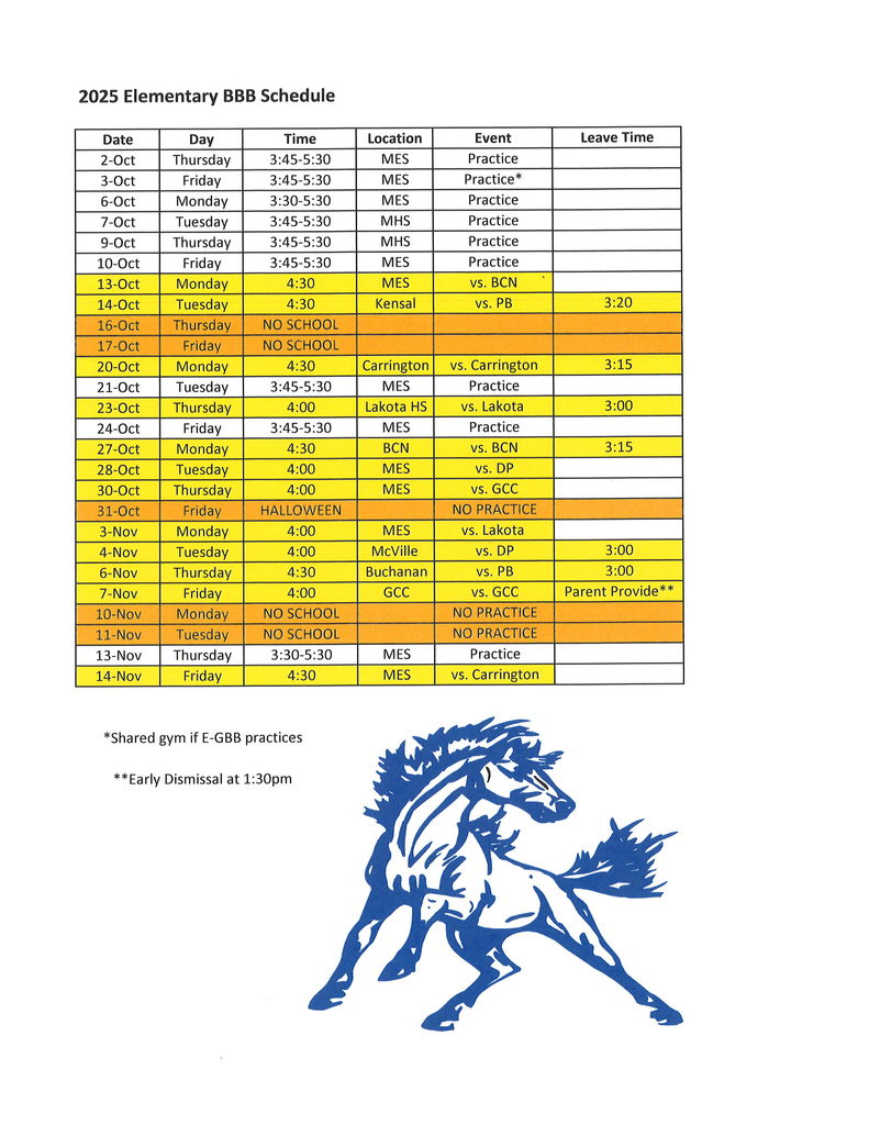 2025 E-BBB Schedule